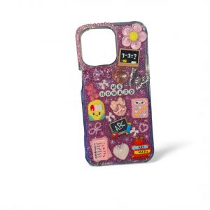 Freestyle graphic iPhone case with mixed colorful icon design